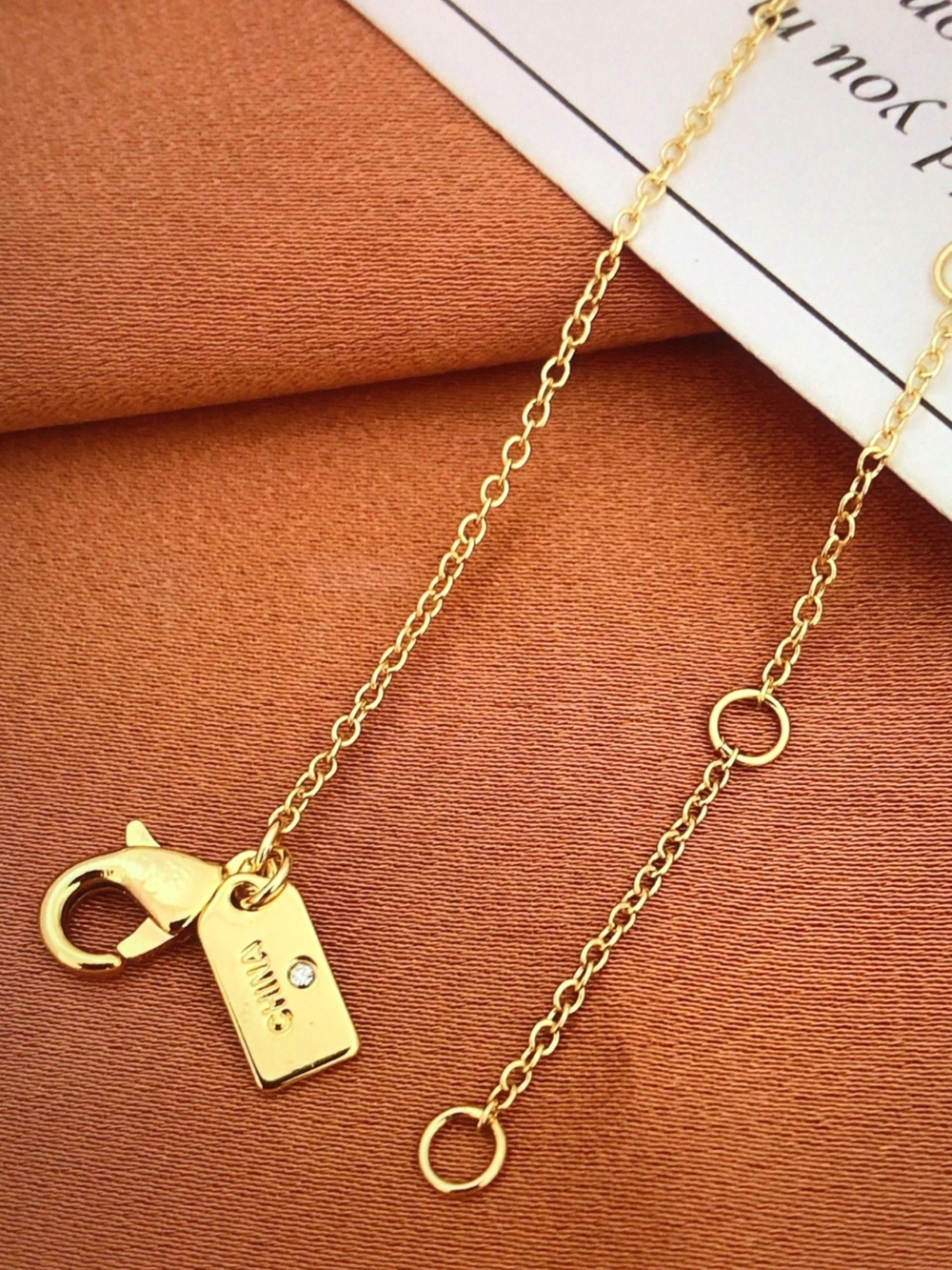 COACH Gold Pearl Charm Necklace - Gold and White - Picture 3 of 5
